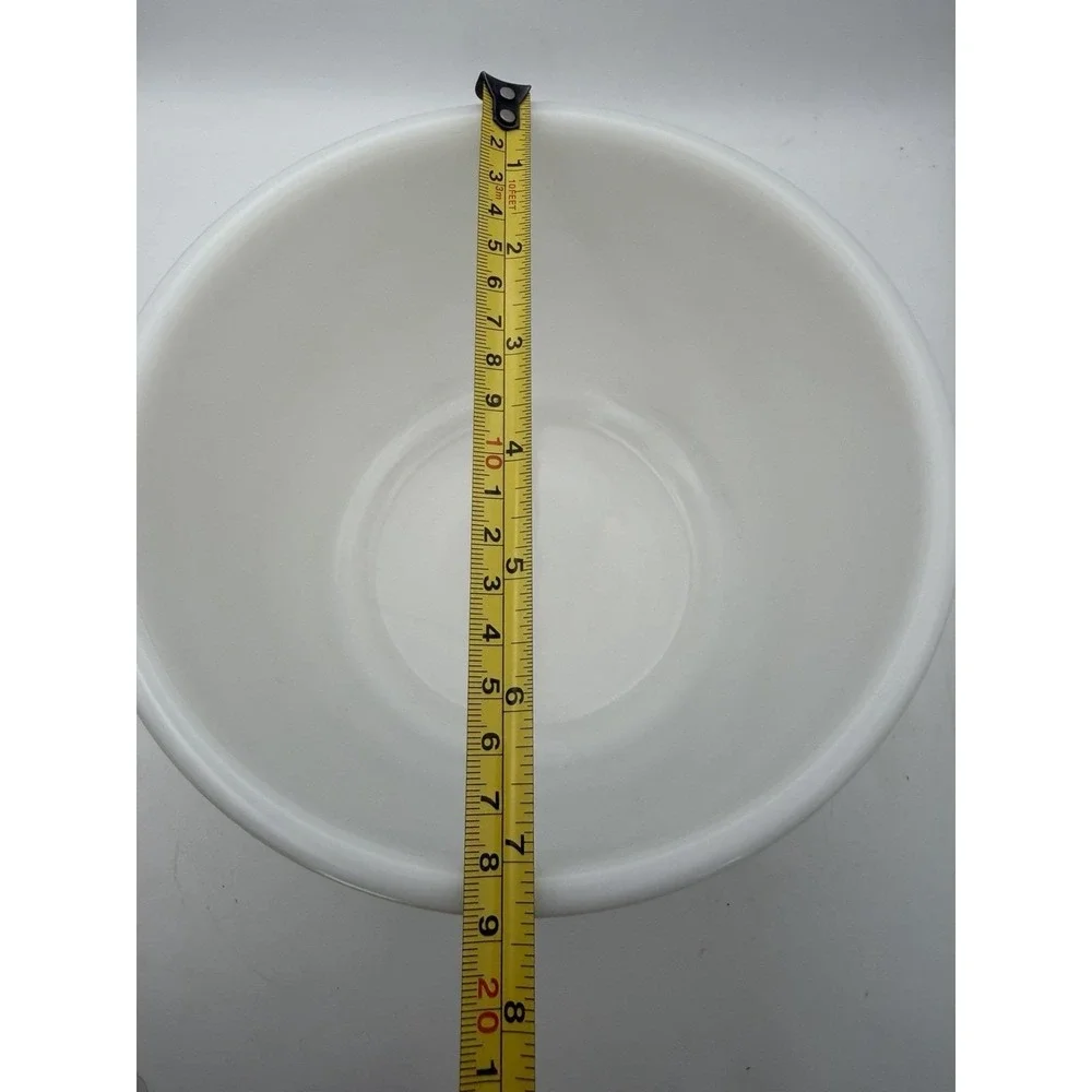 GE White Milk Glass Mixing Bowl Ribbed Vintage Nesting Kitchen Bowl